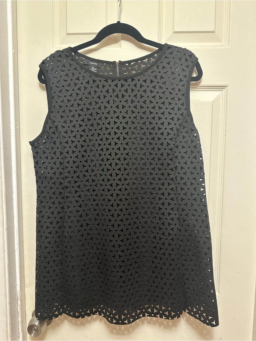 Alfani Black floral Laser-Cut Mini Dress/ long top. #goth #whimsygoth